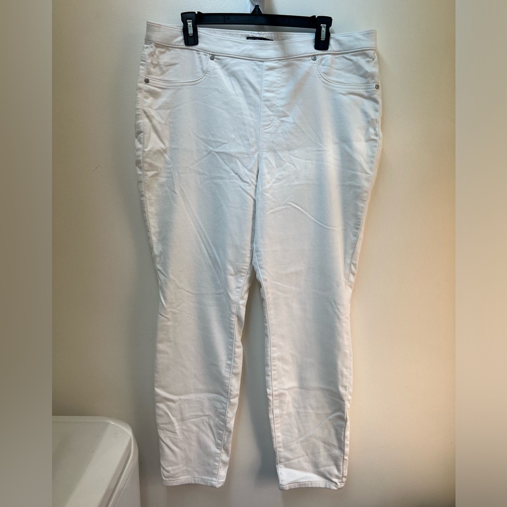 Simply Vera Vera Wang Denim Leggings white 1X - Picture 2 of 11